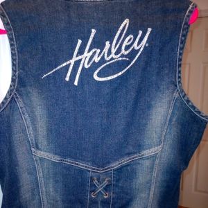 Harley Davidson denim vest size large